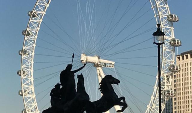 Boudica Statue and Cleopatra's Needle, London