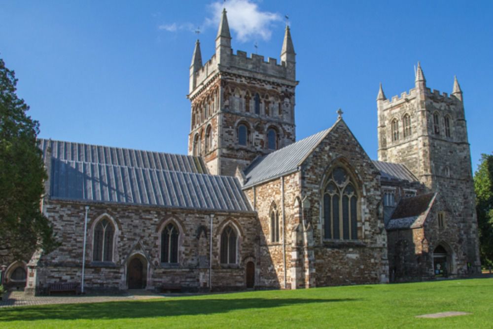 A Warm Awaits in the Dorset Town of Wimborne, Wimborne Minster