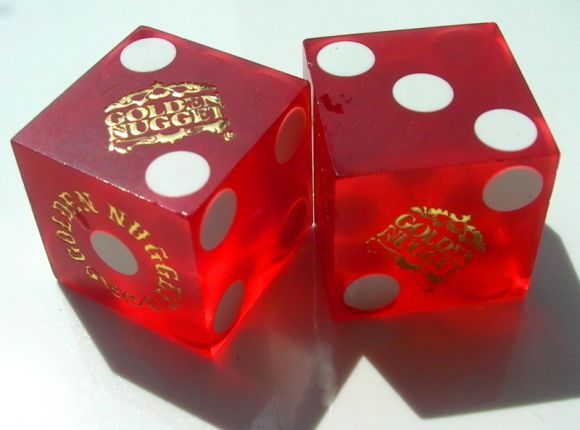 Collectible “Golden Nugget” Casino Chip and Dice
