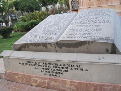 Pedro Domingo Murillo Memorial Plaque, La Paz