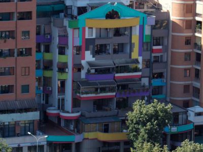 Colorful Painted Building in Bllok