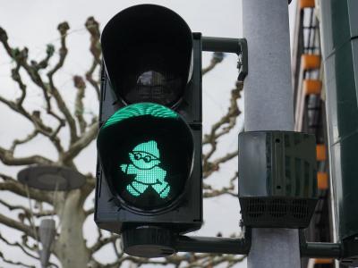 Mainzelmaennchen Ampel (Mainzelmännchen Traffic Light), Mainz