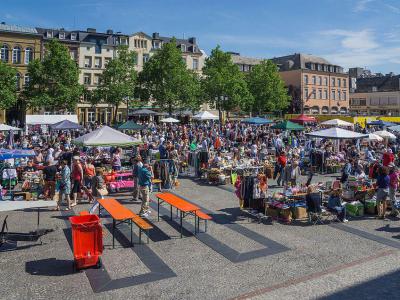 Market on Place Guillaume II, Luxembourg