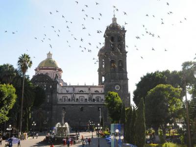 Zocalo Plaza and San Miguel Fountain, Puebla
