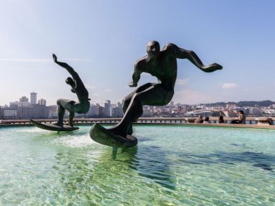Fuente de Los Surfistas (Fountain of the Surfers), La Coruna